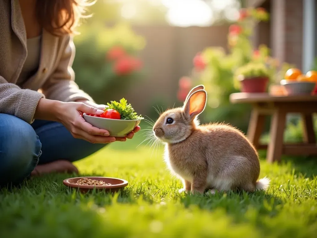 Kaninchen-Fütterung