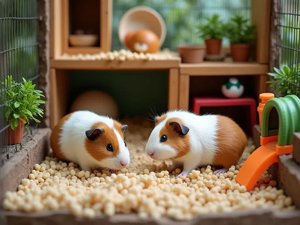 Meerschweinchen Stall drinnen